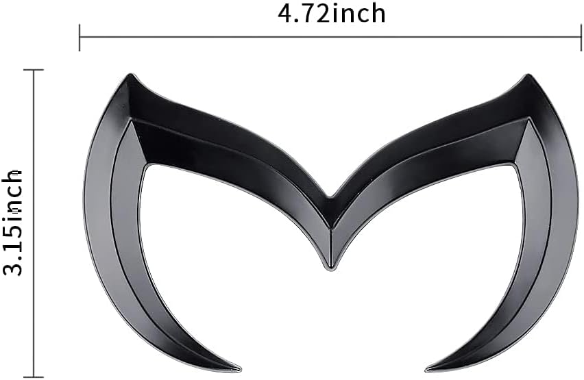 SuPoo for Mazda Black Sporty Metal Evil 'M' Rear Trunk Badge Decal Emblem Glossy 3 5 6
