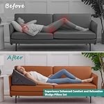 Bedluxe Wedge Pillow for Sleeping, Adjustable 9&12 Inch Foldable Bed Wedge Pillow Set, Orthopedic Memory Foam Triangle Pillows Wedge, 7-in-1 Elevated Pillows for Leg and Back Support, Velvet - Image 5