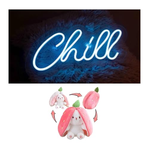 Image of EITHEO Stuffed Animal Plushie Stuffed Toy for Kids (Neon chill + Bunny)