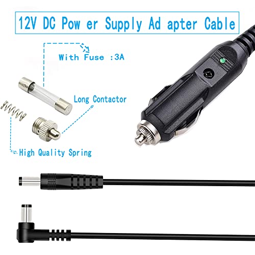 12V-24V Car Adapter 20Awg Dc 5.5Mm X 2.1Mm Male And 90 Degree Dc Male Car Charger Power Cord, Applicable To All Snilax Comfield Back Massage Pads, Buses, And Truck Equipment #TOP2