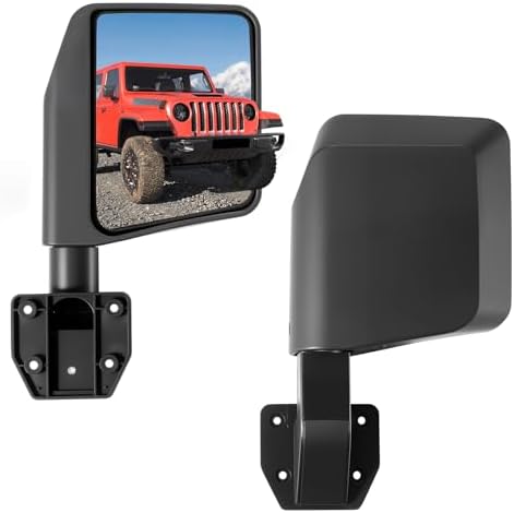 VEVOR Tube Door Side Mirrors, Compatible with Jeep Wrangler CJ7 YJ TJ JK JL/Gladiator JT/Cherokee XJ, DOT-Certified Side View Mirrors for Half Tubular Doors, Up/Down/Left/Right Adjustable, 1 Pair