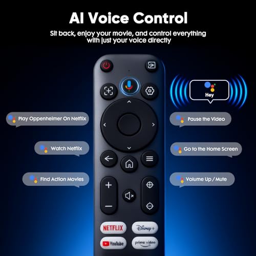 【GTV & AI Voice Control】Tecaki Mini Projector, Portable Projector with Over 1,900 Certified Apps, Netflix/Prime Video/Disney+/Sky Sports, Native 1080P 4K Supported, 180° Rotatable Electric Focus - Image 3