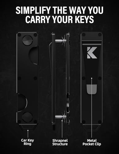 Image of Key Organizer Key Holder Compact Key Case Minimalist Metal Key Chain Key Holder for Keychain Secures 8-10 Keys EDC