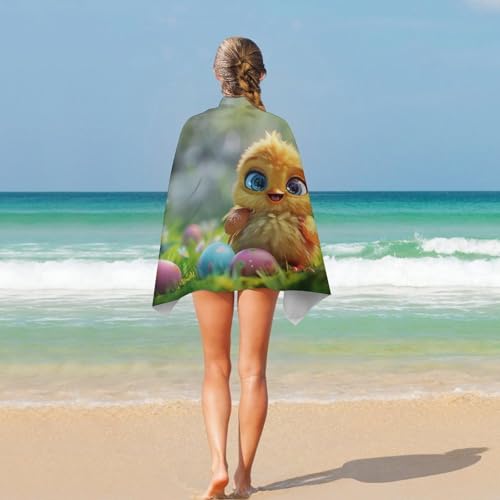 Serviettes de plage Easter Chick séchage rapide 130x80cm - 6