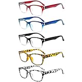 SIGVAN Reading Glasses 5 Packs Blue Light Blocking Eyeglasses Quality Spring Hinge Colorful Computer Readers for Women Men (5C A, 2.5)