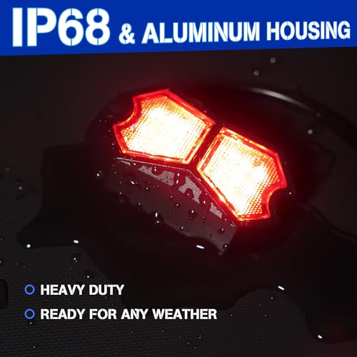 12V Led Red Lights 210 Degree Wide Angle Waterproof Aluminum, 2 Pods by GZ5CG - Used condition - Image 3