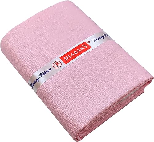Image of JHABAK'S Unstitched Premium Cotton Blend Solid Shirt & Trouser Fabric - 2.25m Shirt Cloth - 1.30m Pant Piece (Pack of 2)