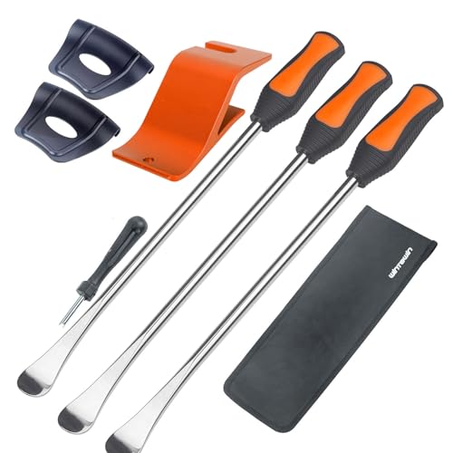 Image of 14.5 inch Steel Tire Spoon Set, Tire Changer,Tire Spoon Levers,Tire Changing Tool Kit for Motorcycle Dirt Bike Lawn Tractor Bicycle with Rim Protector