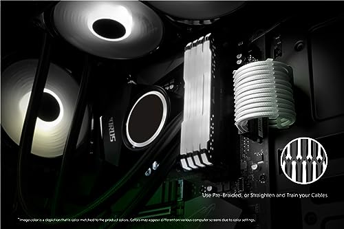 Image of LINKUP - AVA 3-in-1 12VHPWR PCIE 5.0 Power Adapters | 450W 16AWG | For All PSUs | UL-Rated, Sleeved Jacket | 4 Pcs Kit for RTX5000 RTX4000 GPUs | Boost Gaming Performance | 30cm White