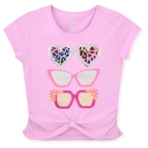 Girls 3-Pack T-Shirt with Flip Sequins Long Sleeve Tops for Kids Multipack Girl Clothes and Tee Shirts3