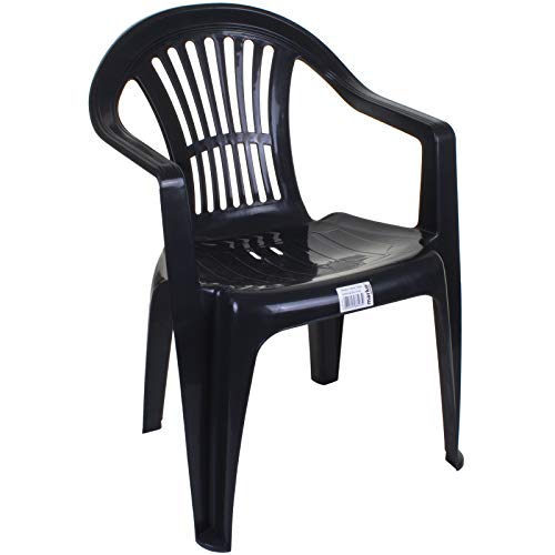 marko Outdoor Garden Plastic Chair Stacking Chair Patio Outdoor Armchair Low Back Heavy Duty