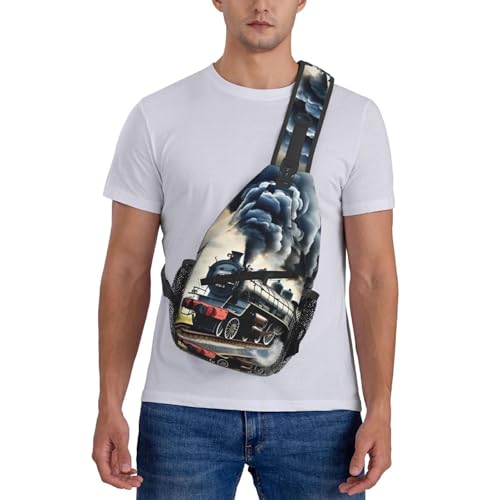 Bolso tipo bandolera de viaje con estampado de tren miniatura 7