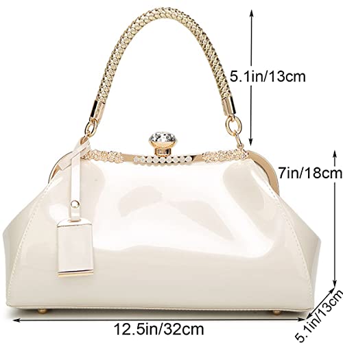 Bolso de mano brillante estilo tote para mujer miniatura 4