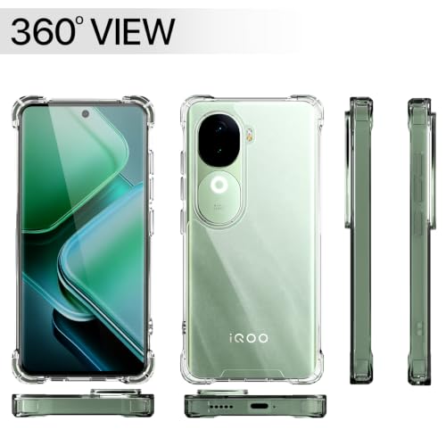 Image of Outlouders Back Cover for iQOO Z9s 5G / Vivo V40e 5G 5G Clear Transparent PC + TPU Bumper Case with Raised Edges for Shockproof Protection (Transparent)