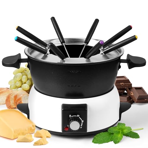 Saenchue 3-Quart Electric Fondue Pot Set – Stainless Steel Fondue ...