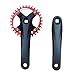 GeKLok Ensemble de bras de pédalier carré 170 mm pour VTT - Pédalier carré - Pédalier - Pédalier - 30/32/34/36/38 dents - Remplacement pour manivelle de vélo (rouge 34 dents)