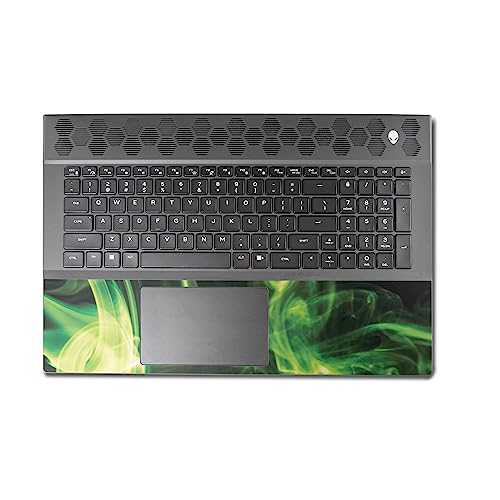Image of MightySkins Skin Compatible with Alienware M18 R1 (2023) Full Wrap Kit - Green Mystic Flames | Protective, Durable, and Unique Vinyl Decal wrap Cover | Easy to Apply & Change Styles | Made in The USA