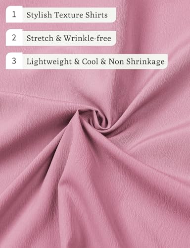 Image of JEMITOP Mens Stretch Wrinkle Free Texture Shirts
