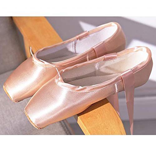Milageto Sapatilhas de balé para mulheres, Pointe Ballet de Dança, sapatilhas de balé para com alças