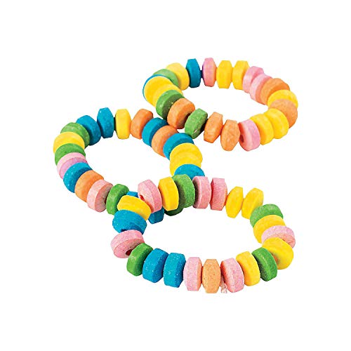 Stretchable Candy Bracelets - Bulk 48 pack of individually wrapped nostalgic candies - Easter, Party and Event Favor Supplies