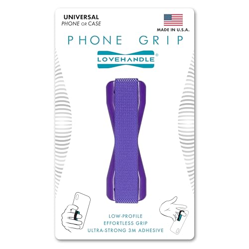 Soporte de teléfono para mano elástico Lovehandle compatible carga Qi morado