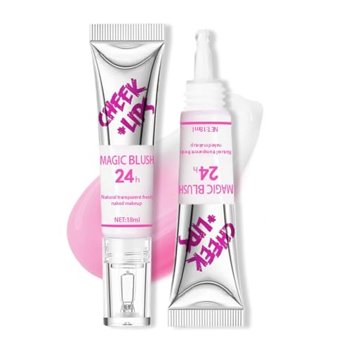 El rubor de cambio de color para el maquillaje de labios y mejillas, rutina hidratante de múltiples impermeabilizaciones de colors rojizo de color, reacciona al pH natural de la piel (2Pcs)