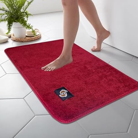 PHP Microfibers Non-Slip Bathroom Rug - Super Absorbent and Soft Luxury Door Carpet Shower Mat Quick Dry Shaggy Bath Mat Waterproof Non Skid Mat Cover
