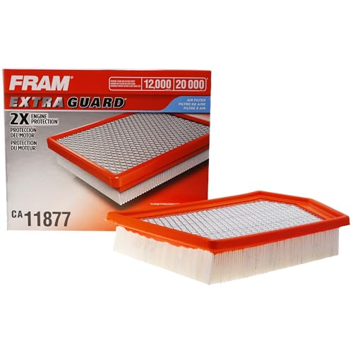 FRAM Extra Guard CA11877 Replacement Engine Air Filter for Select 2014-2018 Jeep Cherokee (3.2L & 2.4L) Models, Provides Up to 12 Months or 12,000 Miles Filter Protection