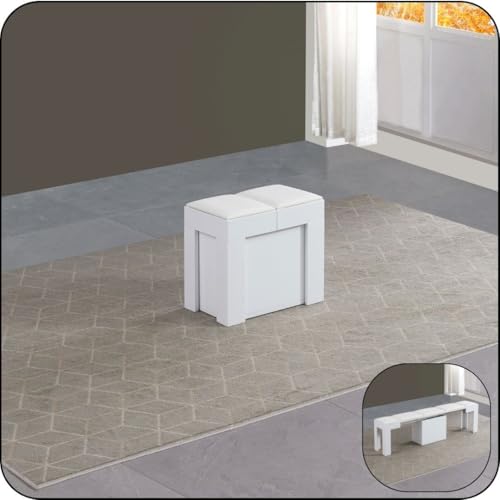 VOLERO' Banco Extensible de diseño, Modelo Calliope. (Blanco)