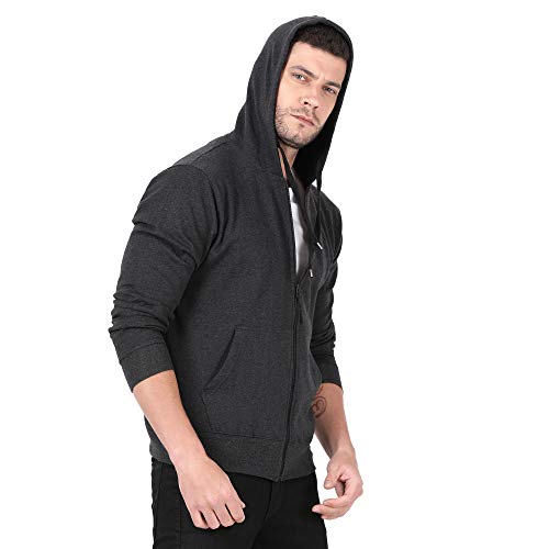 Image of Scott International Men's Solid Cotton Hoodies for Men, Trendy and Comfortable Sweatshirts for Men, Stylish Winter Wear with Hood and Pockets, Fashionable Hooded Sweatshirts