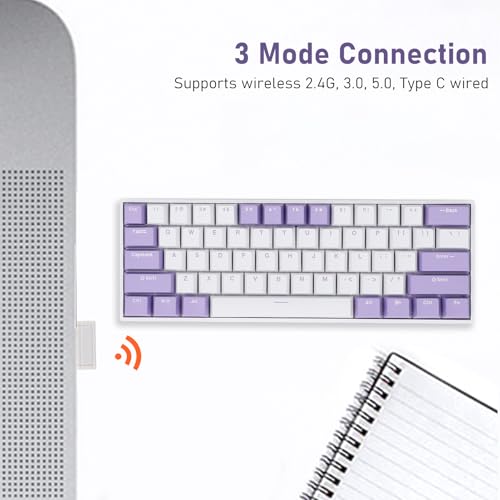 Teclado gamer XUMIUZIYt2uhm4ny83 QWERTY Bluetooth USB-C miniatura 2