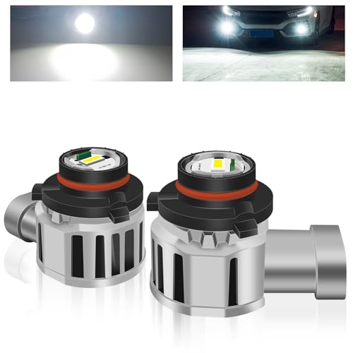 Fenikso HB3/HB4 LED フォグ ホワイト 爆光 一体型 ミニサイズ 9005/9006 LED バルブ フォグランプ イエロー DC12V用 2個