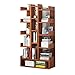 QIAOLI Leiterregal bodenstehendes Bücherregal modernes Bücherregal Holzregal Lagerregal Display Regal für Wohnzimmer, Schlafzimmer, Büro Bücherregal (Farbe: Braun)