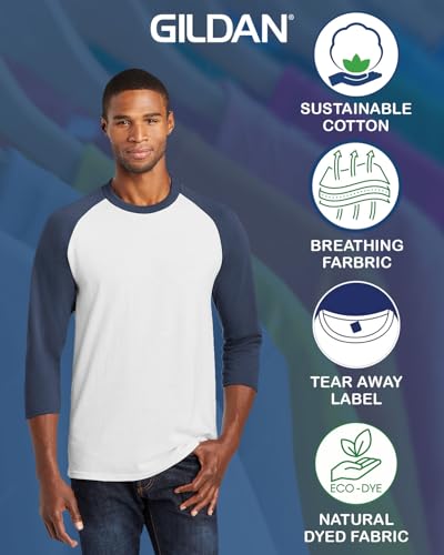 Gildan G570 3/4-Sleeve Raglan T-Shirts, Bulk Undershirts for Men Multipack - Create Color Pack Men 5700 Cotton Shirt3