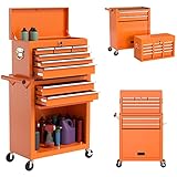 Wanmwill 8-Drawers Tool Box Tool Chest with Wheels, 2-in-1 Detachable Rolling Tool Box with Large Ca
