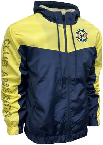 Icon Sports Club America Licensed Windbreaker Rain Jacket Adult Sizes, Hooded Zip-Up