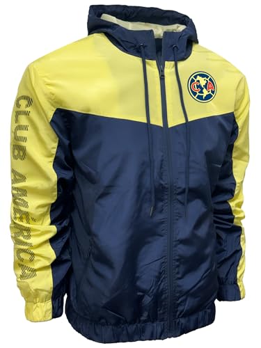 Icon Sports Club America Licensed Windbreaker Rain Jacket Adult Sizes Hooded Zip-Up (AS)