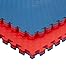 JOWY Estructura Tatami Puzzle para Gimnasio Artes Marciales Judo | Tatami Profesional 25mm Color Rojo y Azul Reversible Acabado 5 Líneas