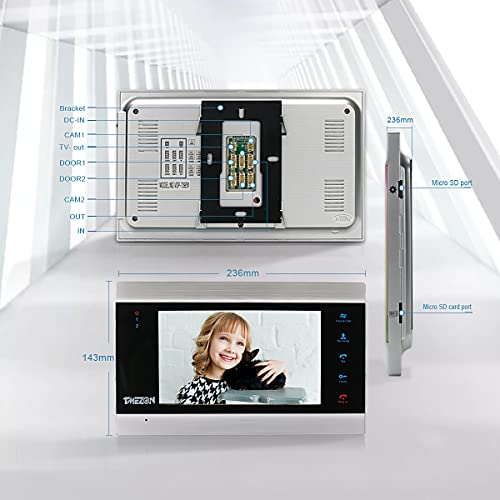 Tmezon Wired Video Door Phone Visual Intercom Doorbell System With Camera Touch Screen Monitor Ir Night Vision Tft Color Lcd Display #TOP4