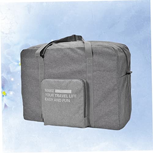 LIFKOME Foldable Trolley Pouch Duffel Bag for Men Luggage Tote Bag Wheels Travel Tote for School Work Grey3