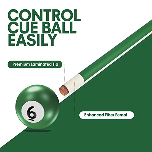Ling Li Te Llt 58-Inch Segmented Matte Glass Fiber Graphite Composite Billiard Cue, Billiard Cue (4 Colors, 18-21 Ounces) (Green, 18 Oz) #TOP5