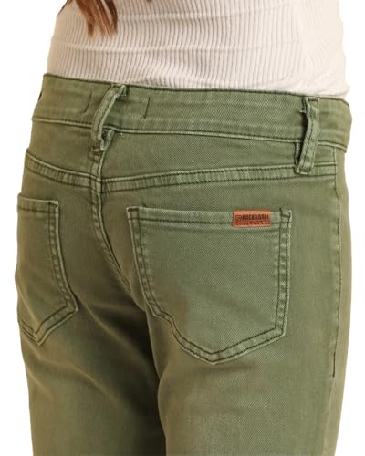 Rock & Roll Denim Girls' Army Green Button Flare Jeans4