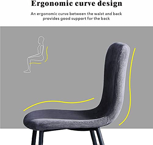 GOLDFAN Esstisch mit 4 Stühlen Essgrupp Rechteckiger Tisch und Stoff Stuhl Wohnzimmertisch Beton Design für Esszimmer Küche Grau 110cm