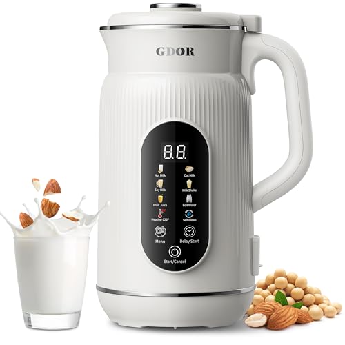 GDOR 42oz Smart Nut Milk Maker, 9-in-1 Plant Milk Machine for Almond, Oat, Soy, Juice & Smoothie, Large Touch Display Blender with Keep Warm, Boil Water, 12H Delay and Self-Cleaning image 2