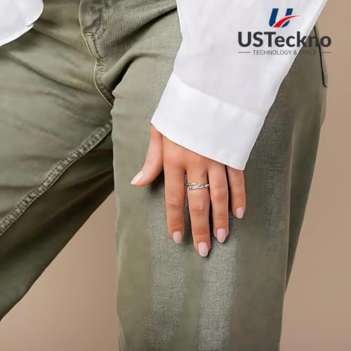 14K Gold Plated Open Twist Eternity Band for Women and Girls, Modern Design, Comfort Fit, Sizes 5 to 104