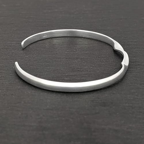 Silverly 925 Sterling Silver Twisted Cuff Bangle for Women - Thin Flat Open Bangle - Simple Stacking Bracelets for Everyday Wear - Contemporary Essential Jewelry - Gift for Mum3