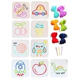 Whnbuij Sensory Thread Board - Kindersicheres Häkelset & Strickset | Pädagogisches innovatives Nähprojekt-Kits f ...