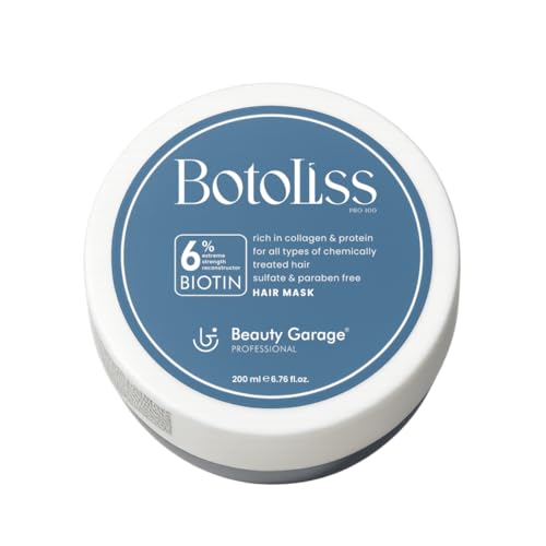 Image of Beauty Garage Botoliss Hair Mask for Damaged Hair | 200 ml Hair Mask for Dry Hair with 6% Biotin, Protein & Collagen | Suitable For Chemicall Treated, Sulfate & Paraben-Free