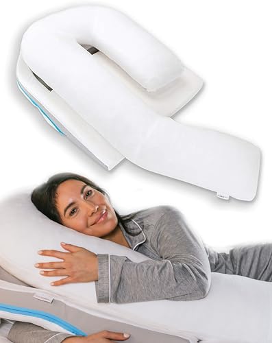 MedCline Shoulder Relief System Bed Wedge Pillow for Shoulder Pain Relief Therapeutic Body Pillow with Insert and Covers Inclined Sleep Position with Arm Pocket Small/Medium for 59 and Under