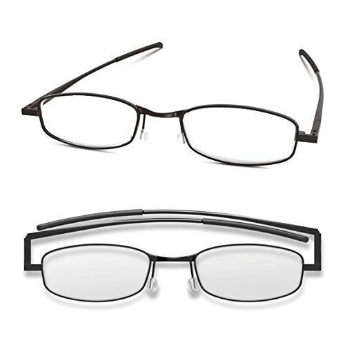 Compact Lenses Flat Folding-Reading Glasses Jet +1.52